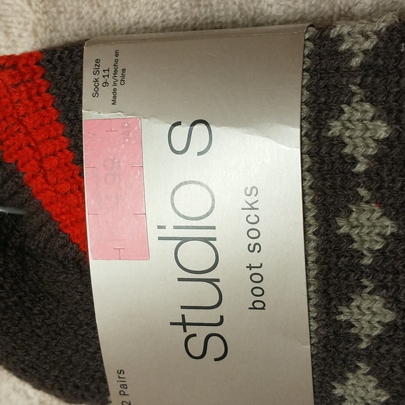 Boot Socks Women's studio s size 9-11 brown - Picture 2 of 3